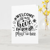 Carte Welcome To Our Hive Funny Bee Spring Summer Easter (Fleur jaune)