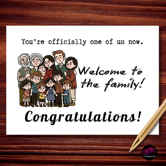 Carte Welcome to the Family Engagement Congratulations