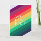 Carte Well Done Rainbow | Name Modern Stripe Happy Fun (Devant)