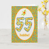 Carte Welsh 55th Birthday Card, Orange Pot Marigolds (Fleur jaune)