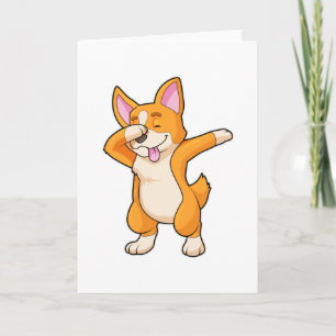 Carte Welsh Corgi à la danse Hip Hop Dab
