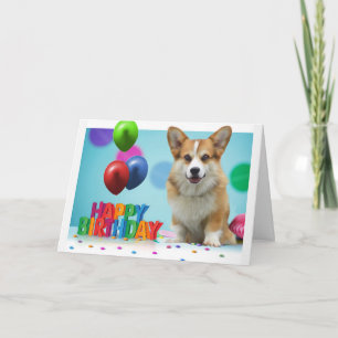 Carte Welsh Corgi Birthday Card