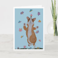 Welsh Corgi et Papillons Joyeuses Pâques