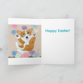 Carte Welsh Corgi et Papillons Joyeuses Pâques (Intérieur)