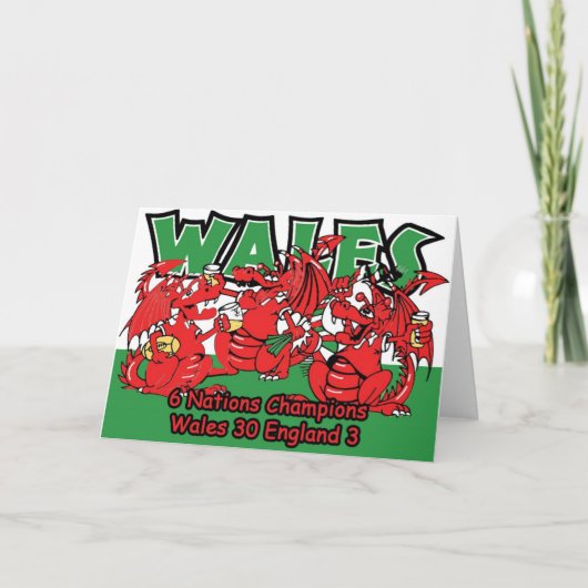 Carte Welsh Six Nation Rugby Champions, W 30-3 E (Devant)