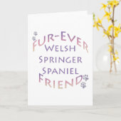 Carte Welsh Springer Spaniel Furever Friend (Fleur jaune)