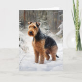 Carte Welsh Terrier Laisser Neige Noël (Devant)