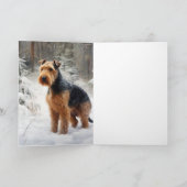 Carte Welsh Terrier Laisser Neige Noël (Intérieur)