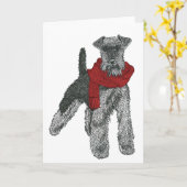 Carte Welsh Terrier, Red. (Fleur jaune)