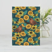 Carte Wens et fleurs sur bleu foncé (Debout devant)