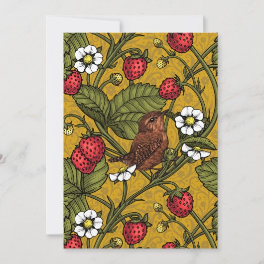 Carte Wens et fraises sur mustrard (Devant)