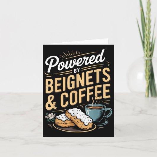 Carte Wered By Beignets And Coffee Funny New Orleans Quo (Devant)