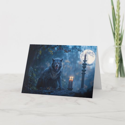 Carte Werewolf Happy Halloween Super Éffrayant (Devant)