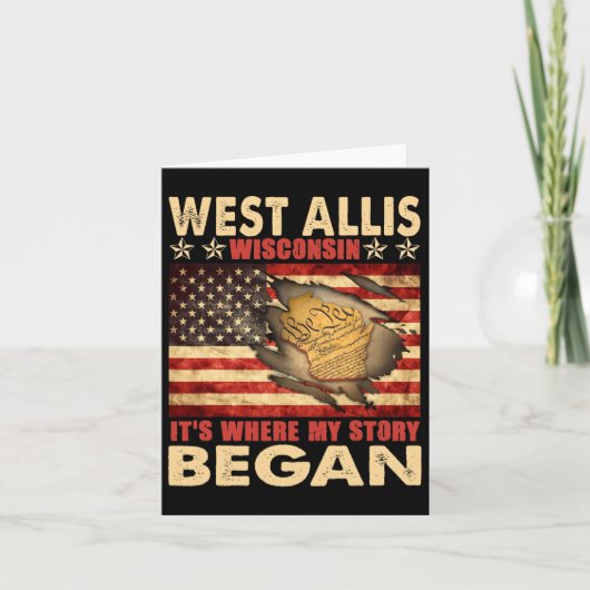 Carte West Allis Wisconsin États-Unis Drapeau 4 Juillet  (Devant)