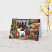 Carte West Highland Terrier (Fleur jaune)
