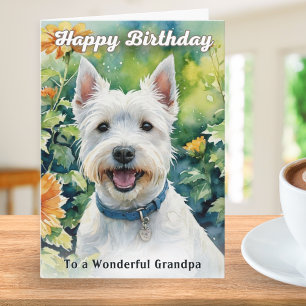 Carte West Highland Terrier Grand-père Anniversaire