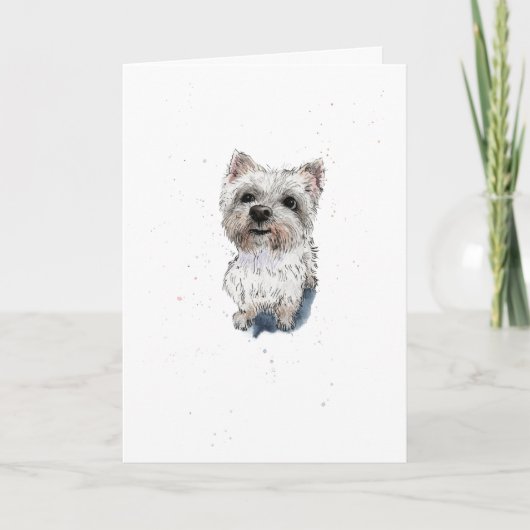 Carte West Highland Terrier Westie mignon Anniversaire d (Devant)
