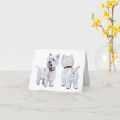 Carte West Highland White Terrier (Fleur jaune)