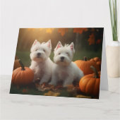 Carte West Highland White Terrier Chiot Citrouille d'aut (Devant)