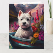 Carte West Highland White Terrier en bateau (Devant)
