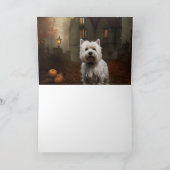 Carte West Highland White Terrier Halloween effrayant (Intérieur)