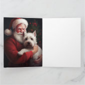 Carte West Highland White Terrier Santa Claus Noël (Intérieur)