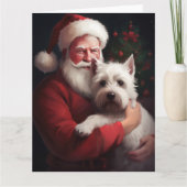 Carte West Highland White Terrier Santa Claus Noël (Devant)
