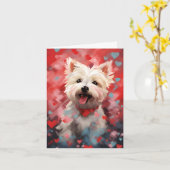 Carte West Highland White Terrier Valentines jour (Fleur jaune)