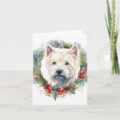 Carte West Highland White Terrier Wire de Noël (Devant)