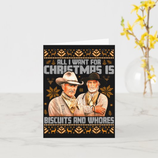 Carte Western Biscuits And S Christmas Ugly  (Fleur jaune)