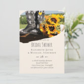 Carte Western Boots tournesol Mariage rustique (Debout devant)