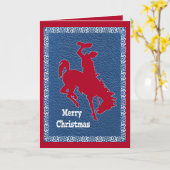 Carte Western Cowboy Rodeo Bronder Faux Leather (Fleur jaune)