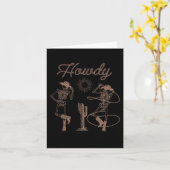 Carte Western Cowboy Skeleton Danser Howt Halloween (Fleur jaune)