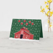 Carte Western Farm Ranch Red Barn Holiday (Fleur jaune)