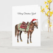 Carte Western Horse Joyeux Noël Y'all (Fleur jaune)