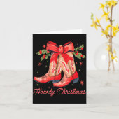 Carte Western Howdy Christmas Cowgirl Boot Coquette Bow  (Fleur jaune)