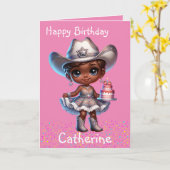 Carte Western Little Cowgirl First Birday Custom (Fleur jaune)