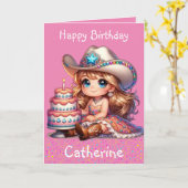 Carte Western Little Cowgirl First Birday Custom (Fleur jaune)