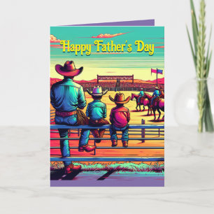 Carte Western Rodeo Cowboys Fête des pères personnalisée