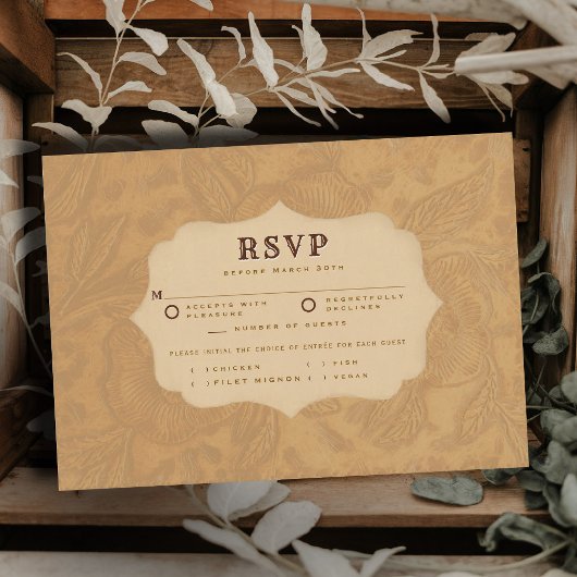 Carte Western Tooled Cream Terracotta Meal Wedding RSVP