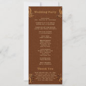Carte Western Tooled Terracotta Rustic Wedding Program (Dos)