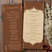 Carte Western Tooled Terracotta Rustic Wedding Program