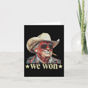 Carte Western Trump Cowboy Nous avons gagné le drapeau a
