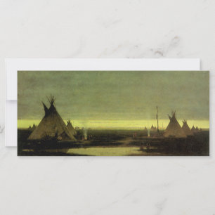 Carte Western vintage, Indian Camp at Dawn de Tavernier