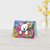 Carte Westie Bouquet de la fête des mères (Fleur jaune)