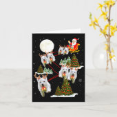 Carte Westie Christmas Tree Westie Santa Hat Lights Xmas (Fleur jaune)