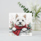 Carte Westie Dog Cute Festive Holiday Card (Debout devant)