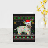 Carte Westie Dog West Highland Terrier Ugly Christmas Sw (Fleur jaune)