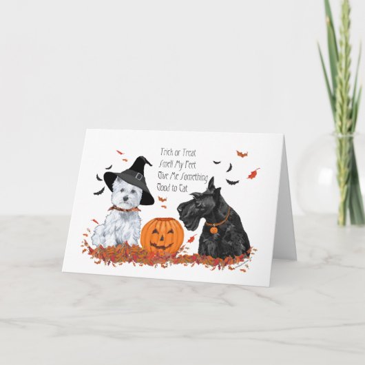 Carte Westie et Scottie Halloween (Devant)
