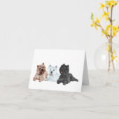 Carte Westie et terriers Cairn (Fleur jaune)